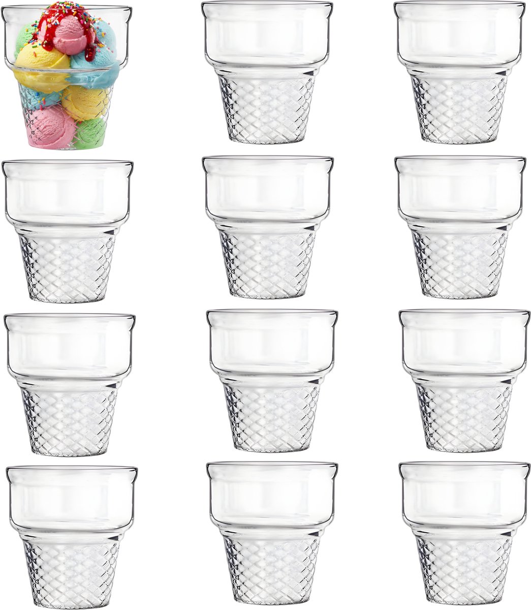 Alessandro ijscoupe Sicilie - 12x stuks - glas - 230 ml - 9 x 9 cm - ijsbeker