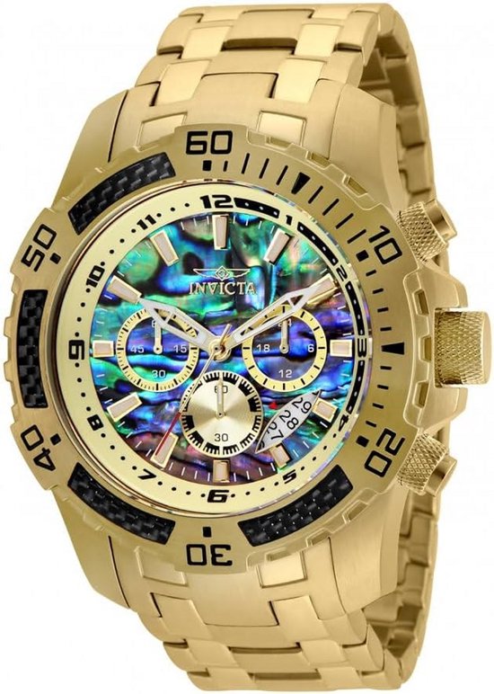 Herenhorloge Pro Diver Duikhorloge Quartz Chronograaf met Carbon Fiber Wijzerplaat 50mm