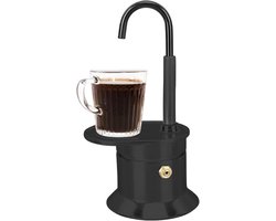 Koffiezetapparaat - Moka Pot - Outdoor Koffie - Aluminium Constructie - 17cm Hoog - Zwart