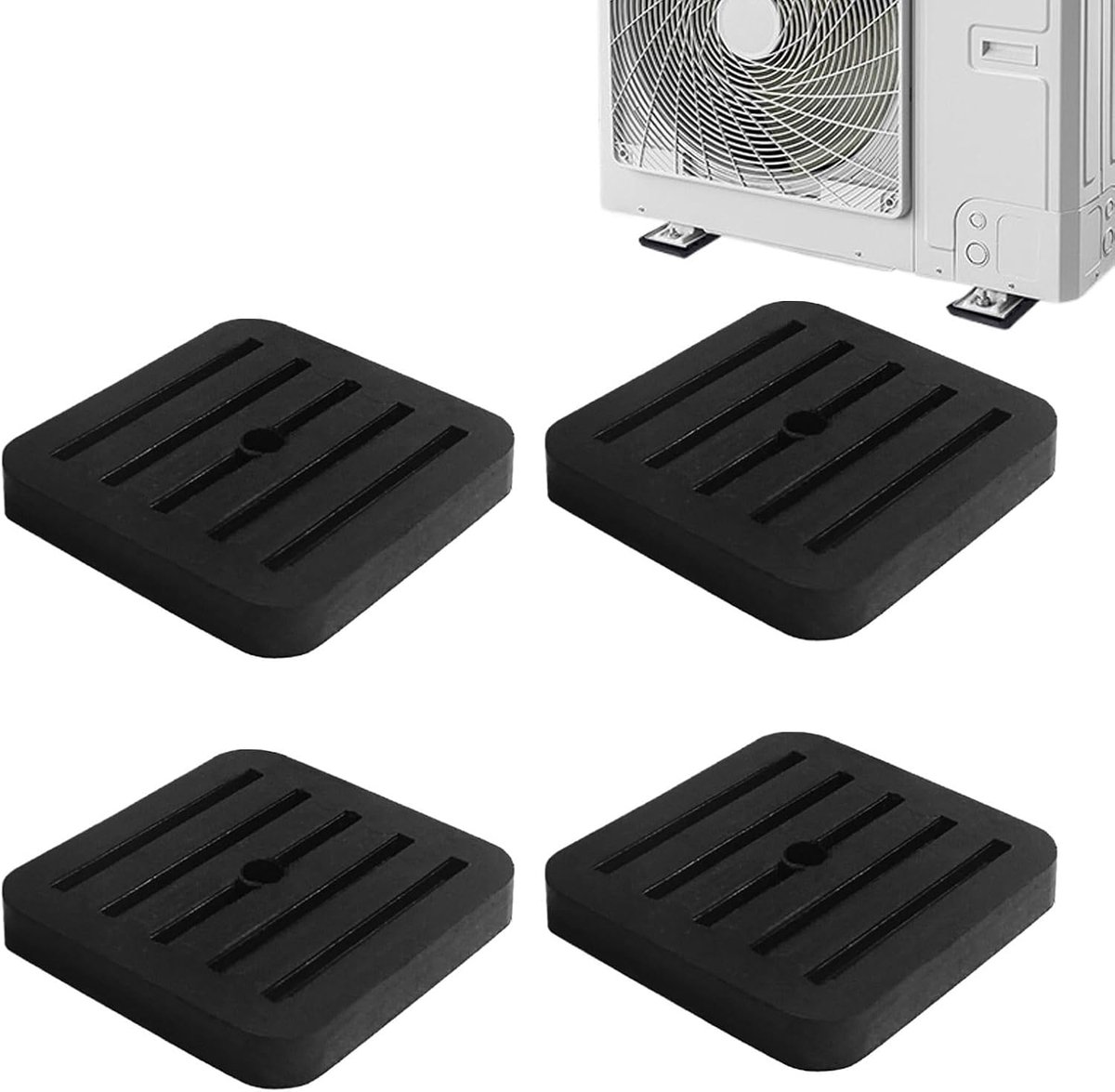 Trillingsdempers Airco - Rubber Matten - Apparaten Dempen - Geluidsisolerend - 4 Stuks