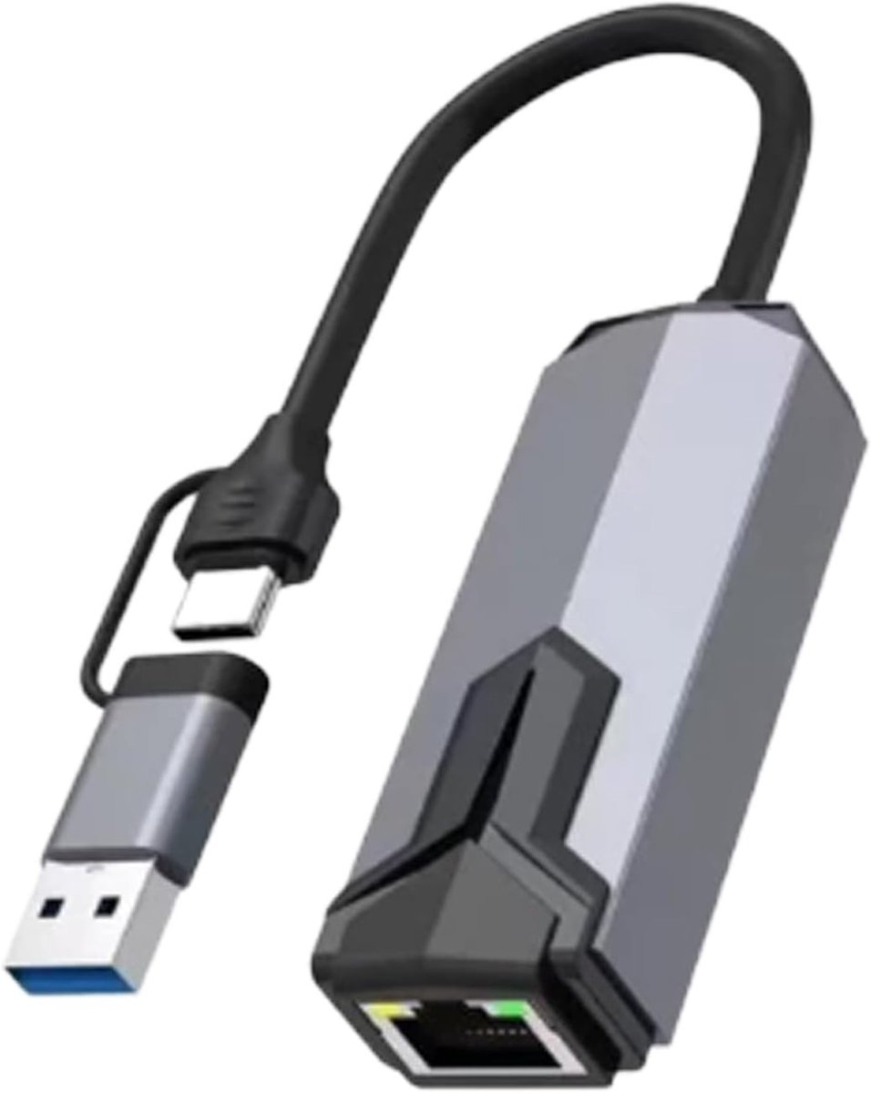 Netwerk Adapter - LAN Kaart - Stabiel Internet - Dual Port 5 Gbps - 13 x 6.2 cm - Grijs