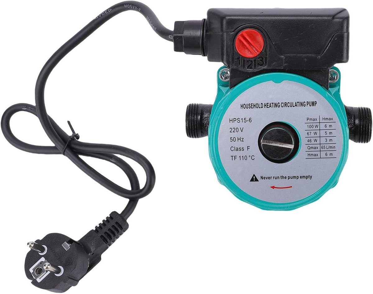 Circulatiepomp Heetwater - Verwarmingspomp - Watercirculatie - 3 Snelheidsregeling - 6m Hoge Lift - Groen