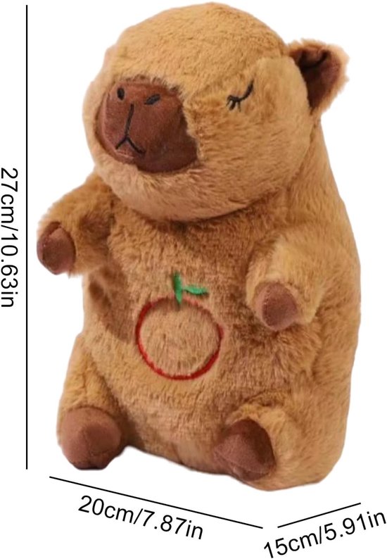 Fluwelen Knuffel - Zacht Speelgoed - Slaap Assistent - Ademende Beweging Simulatie - 20x15x27cm - Bruin van Fluwelen — afbeelding 5