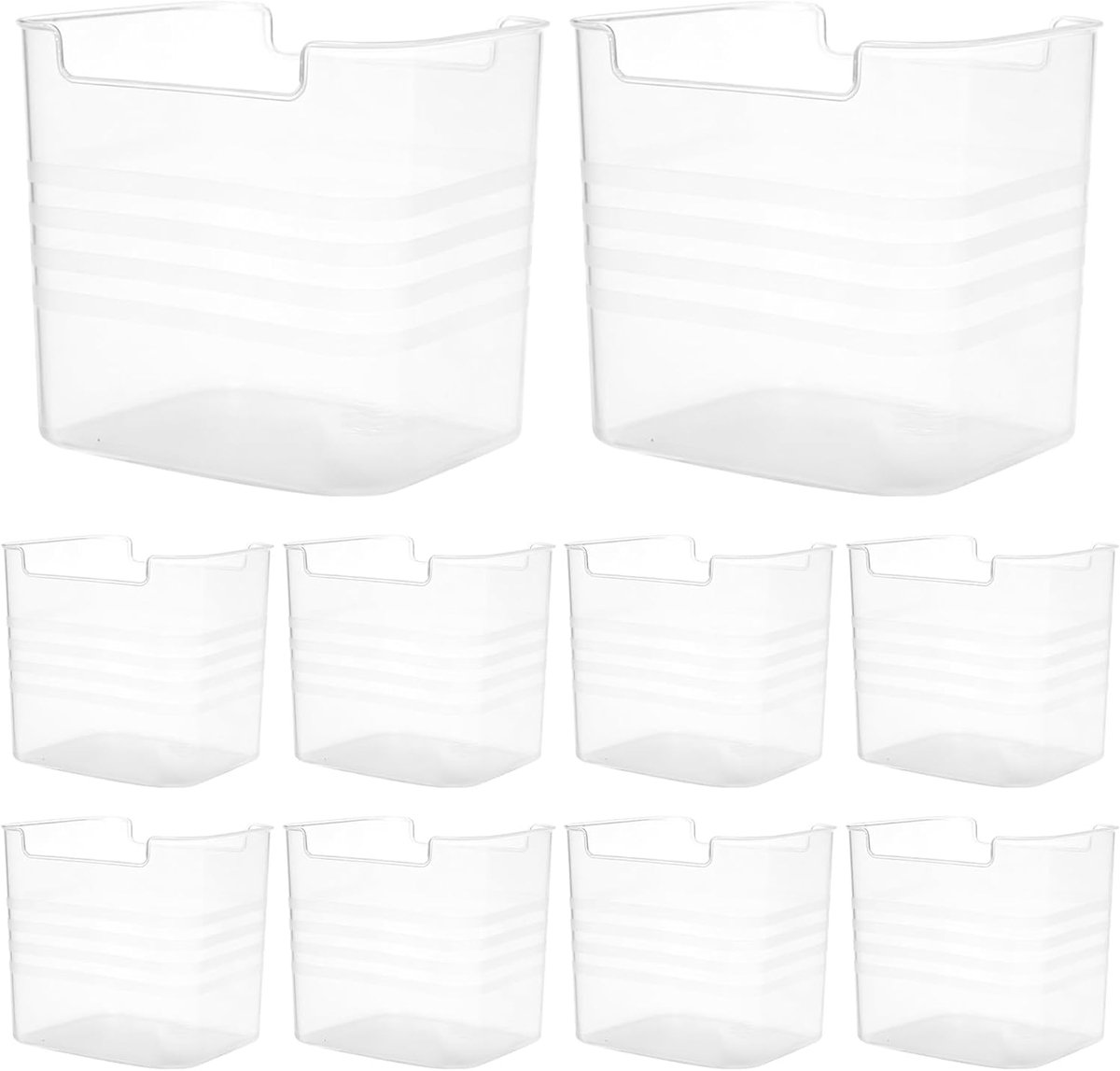 Koelkast Organizer - Opbergdozen Kast - Keuken Laden Indelen - Voedselveilig Kunststof - 10x8x9 cm - Transparant