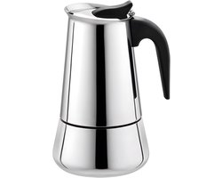 Espressomachine Kookplaat - Moka Pot - Koffie Zetten - Vaatwasmachinebestendig - 6 Kops - Zilver