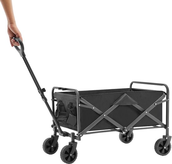 Opvouwbare bolderkar - Transportwagen offroad - Zware spullen vervoeren - 360 graden wielen - Tot 80 kg - Zwart van Opvouwbare Bolderkar — afbeelding 2