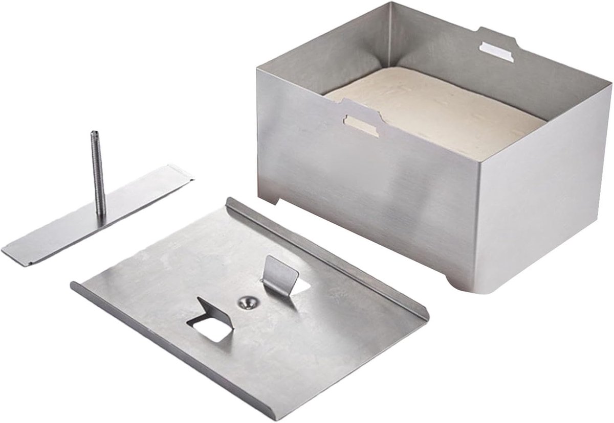 Kaaspers Vorm - Paneer Maker - Zelf Paneer Maken - Roestvrij Staal 304 - 16x12x9 cm