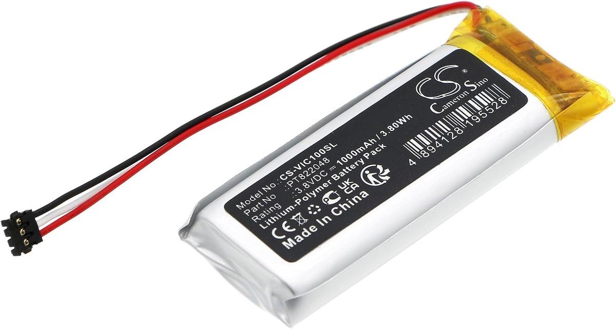 Vervangende Batterij - Lithium Polymeer - Controller Energie - 1000mAh Capaciteit - 49 x 19 x 8 mm - Zwart