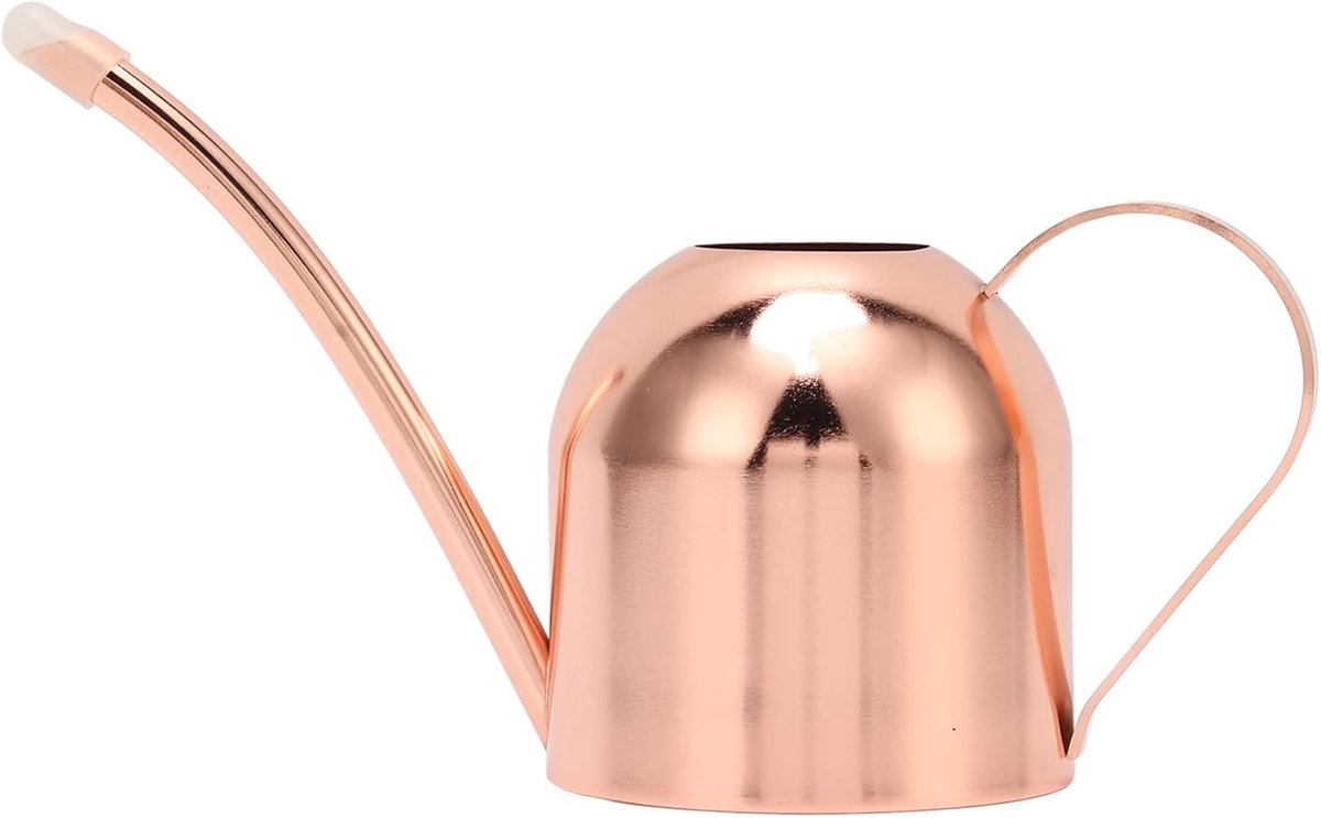Mini Gieter 500 ml RVS Langwerpige Mond voor Binnen & Buiten Planten (Rose Goud) - Watergever Tuinplanten Balkon Bloemenplantjes Potplanten - Tuinieren Water Geven Huisplanten Verzorgen - Kleine Gieter Tuinbewatering met Smalle Tuit