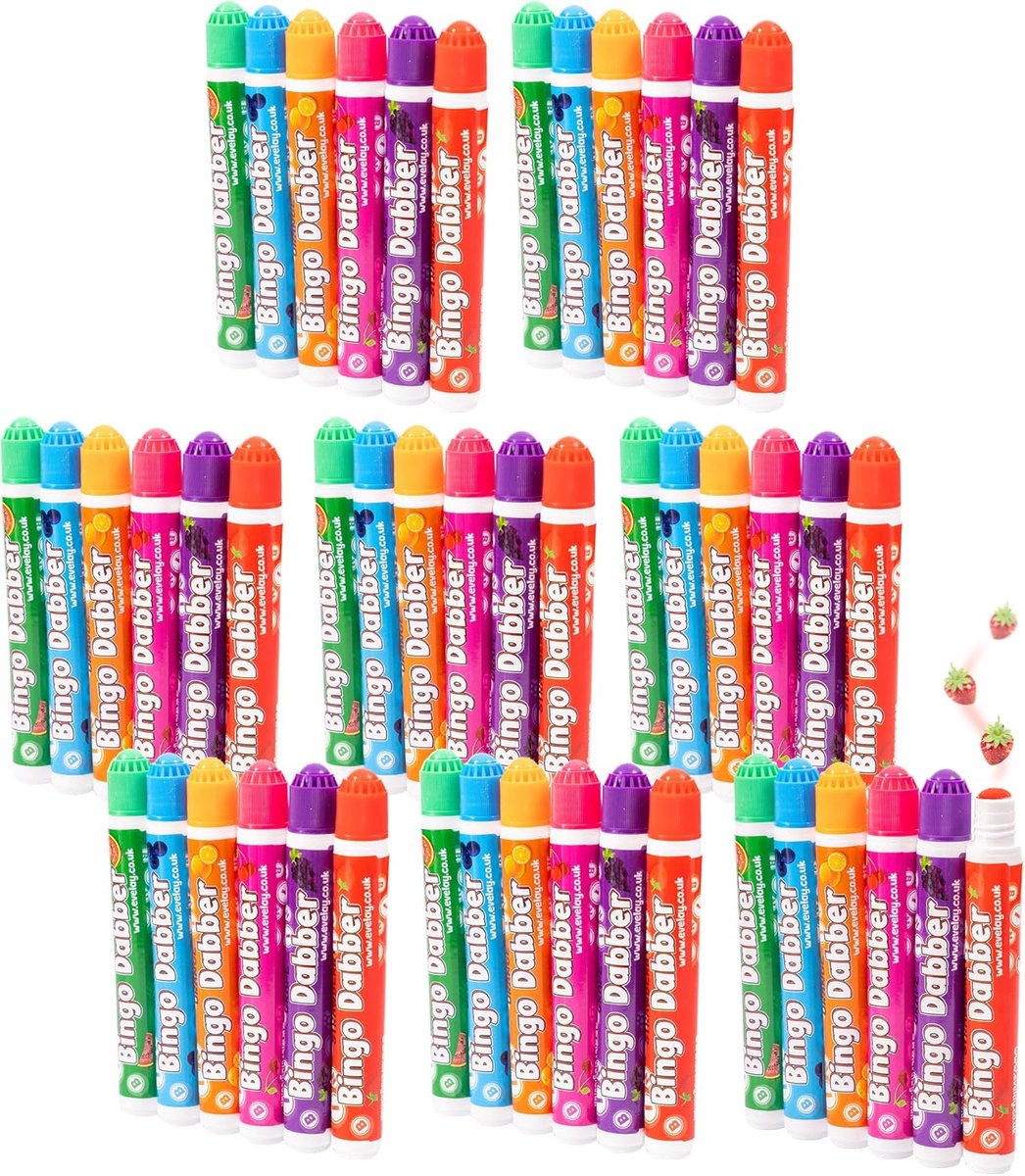 Geurende Bingo Dabbers - Fruitige Markers - Bingo Spelen - Niet-druppelende Viltpunten - 48 Stuks - Meerkleurig