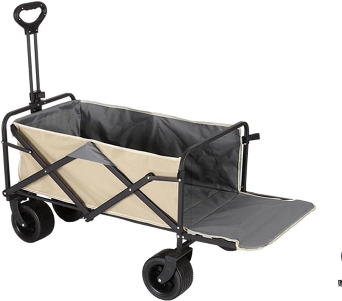 Opvouwbare Bolderkar - Stevige Transportkar - Kamperen Strand Boodschappen - Met Achterklep Terreinwiel - 48x117x96 cm - Grijs