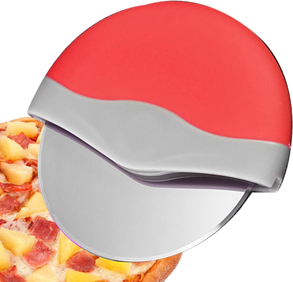 Pizzasnijder - Taartmes Keuken - Snel Snijden - Ergonomisch Handvat - 16x5cm - Rood