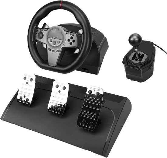 Race Stuur - Gaming Stuur - Racesimulatie Gaming - 270 Graden Rotatie - Met Pedalen Shifter — afbeelding 4
