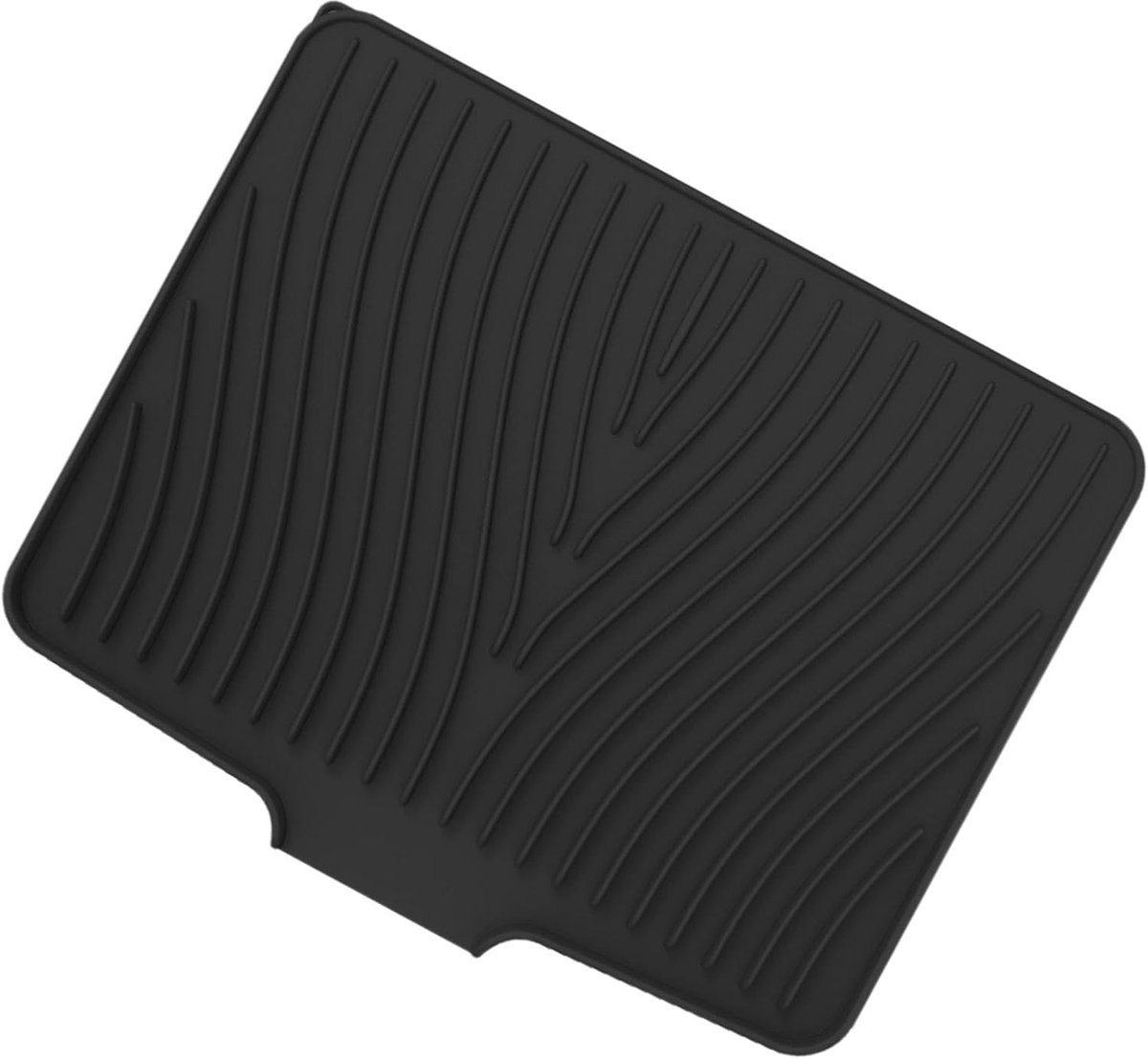 Keuken Droogmat - Afvoerpad - Werkbladen Beschermen - Antislip Siliconen - 40 x 33 cm - Zwart