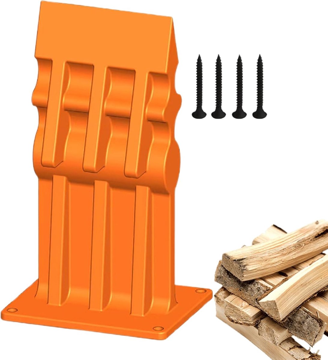 Handmatige Houtklover - Aanmaakhoutsplijter - Brandhout Maken - Gietijzer Stabiliteit - 20cm Zaagdiameter - Oranje