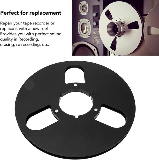 Lege Spoel - Tape Spoel - Opnemen Afspelen - 3 Windbestendige Gaten - 10 Inch - Zwart — afbeelding 2