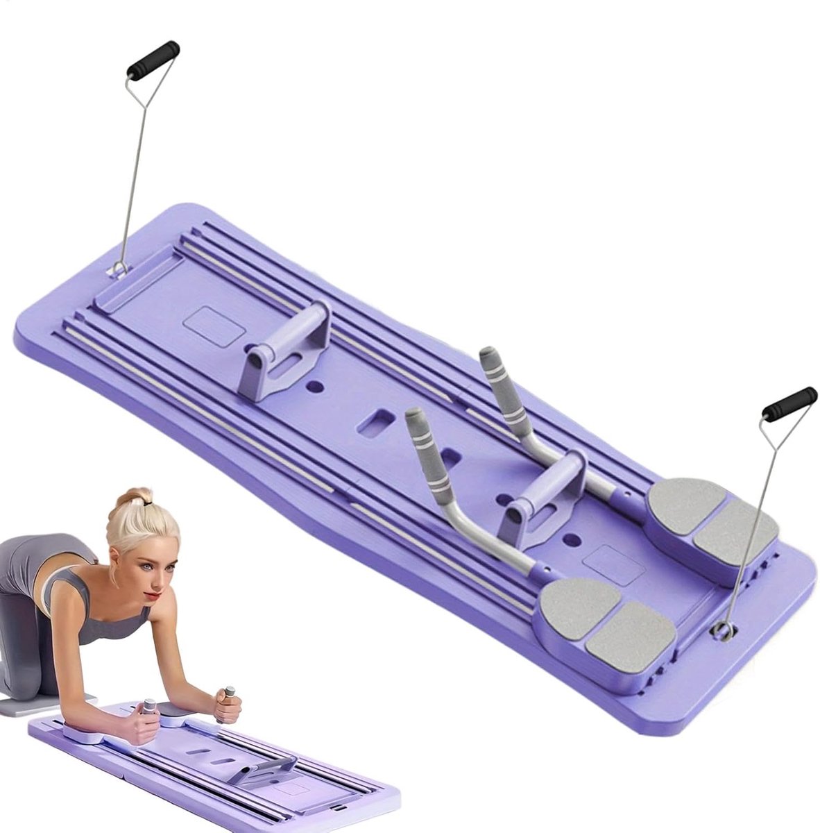 Pilatesbord - Kerntrainer - Thuis Training - Opvouwbaar & Draagbaar - 97x41cm - Paars