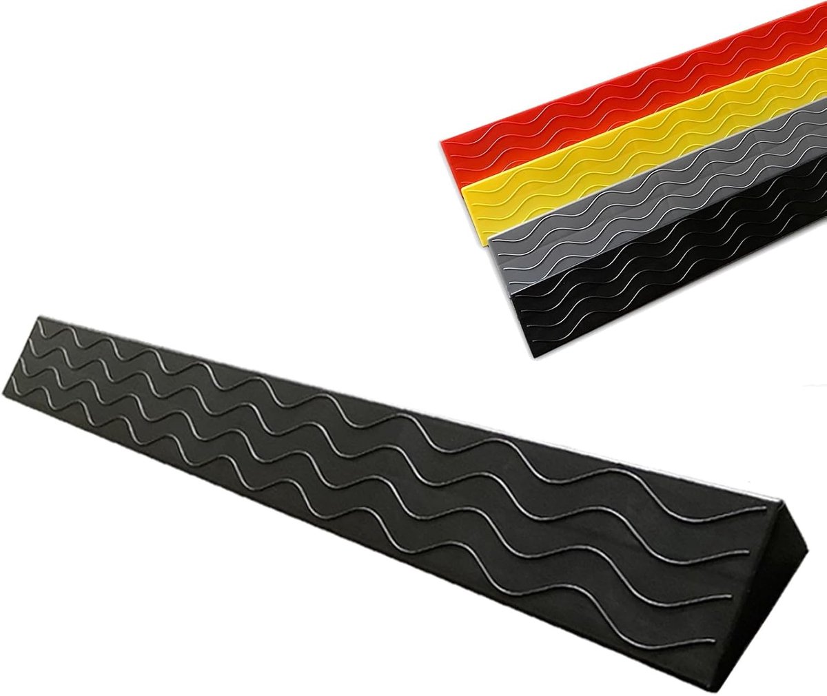 Drempelhulp - Oprijplaat stoeprand - Robotstofzuiger toegang - Eenvoudig op maat - 100x12x5.5 cm - Zwart