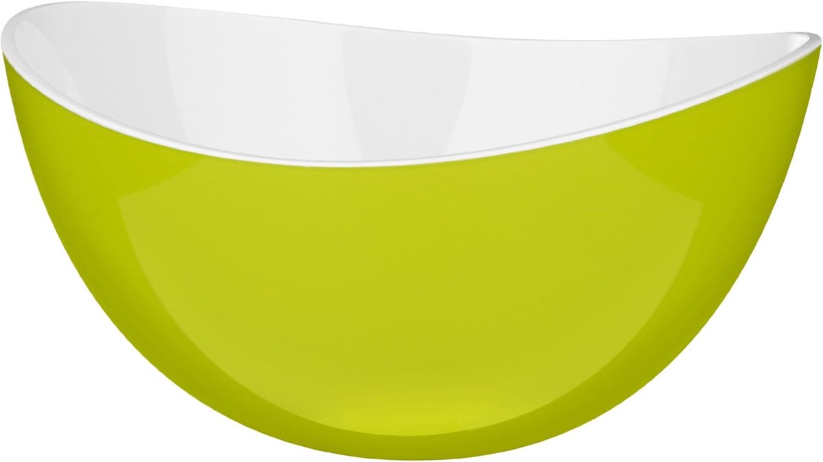 Serveerkom - Snackbakje - Eten serveren - Inclusief deksel - 14.5 x 14 cm - Limegroen