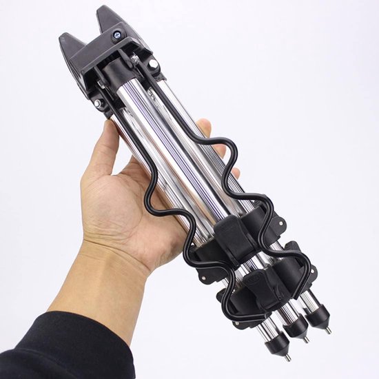 Vishengel Steun - Vismolens Houder - Vissen aan Zee - Verstelbaar & Stabiel - 33-62 cm - Zilver — afbeelding 4