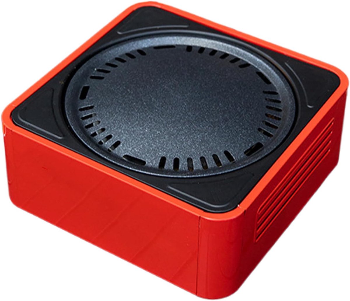 Draagbare Grill - Compacte Barbecue - Buiten Koken - Gelijkmatig Koken - 34 x 34 x 15 cm - Rood