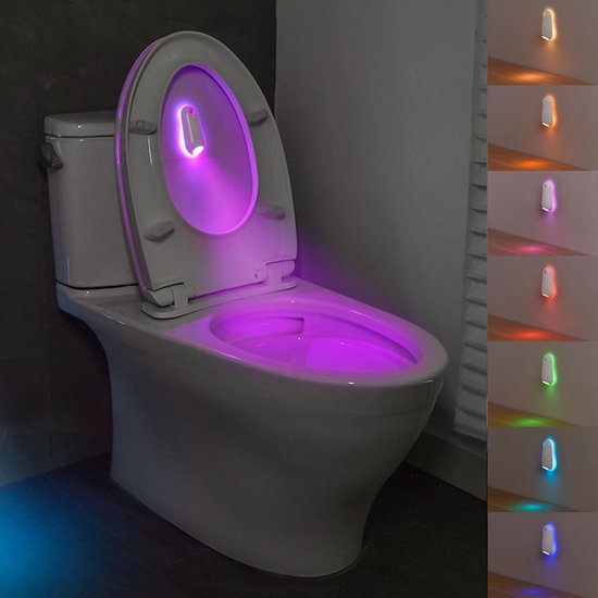 Toiletpot Verlichting - Nachtlamp - Bewegingsgevoelig - 8 Kleuren USB Oplaadbaar - 5 x 3.5 x 9 cm — afbeelding 5