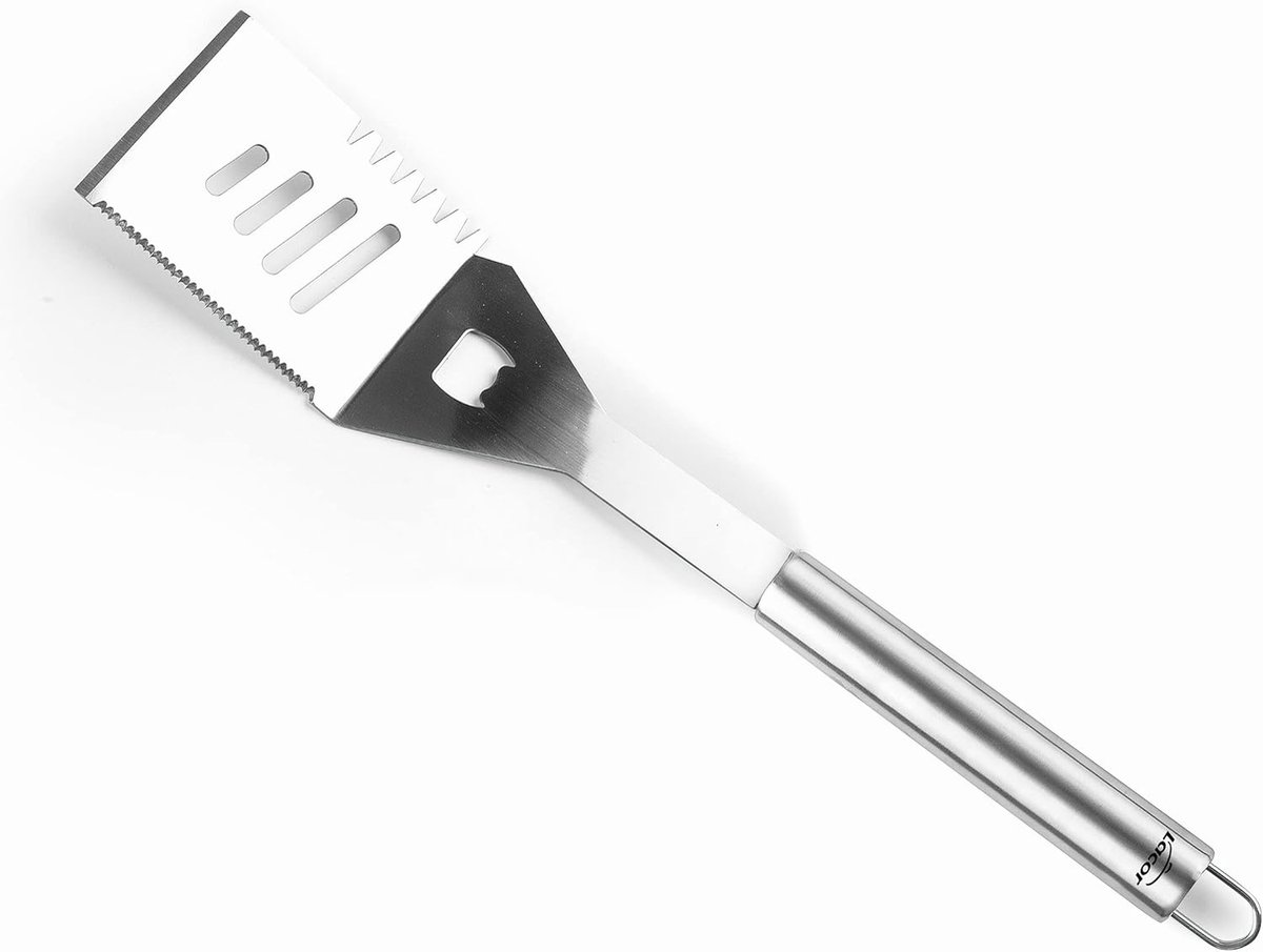 BBQ Spatel - Grill Gereedschap - Buiten Koken - Ergonomische Handgreep - 45.5 cm - Zilver