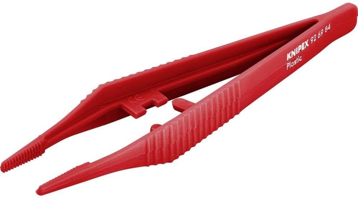 Kunststof Pincet 129 mm Rood voor Precisiewerk en Laboratoriumgebruik