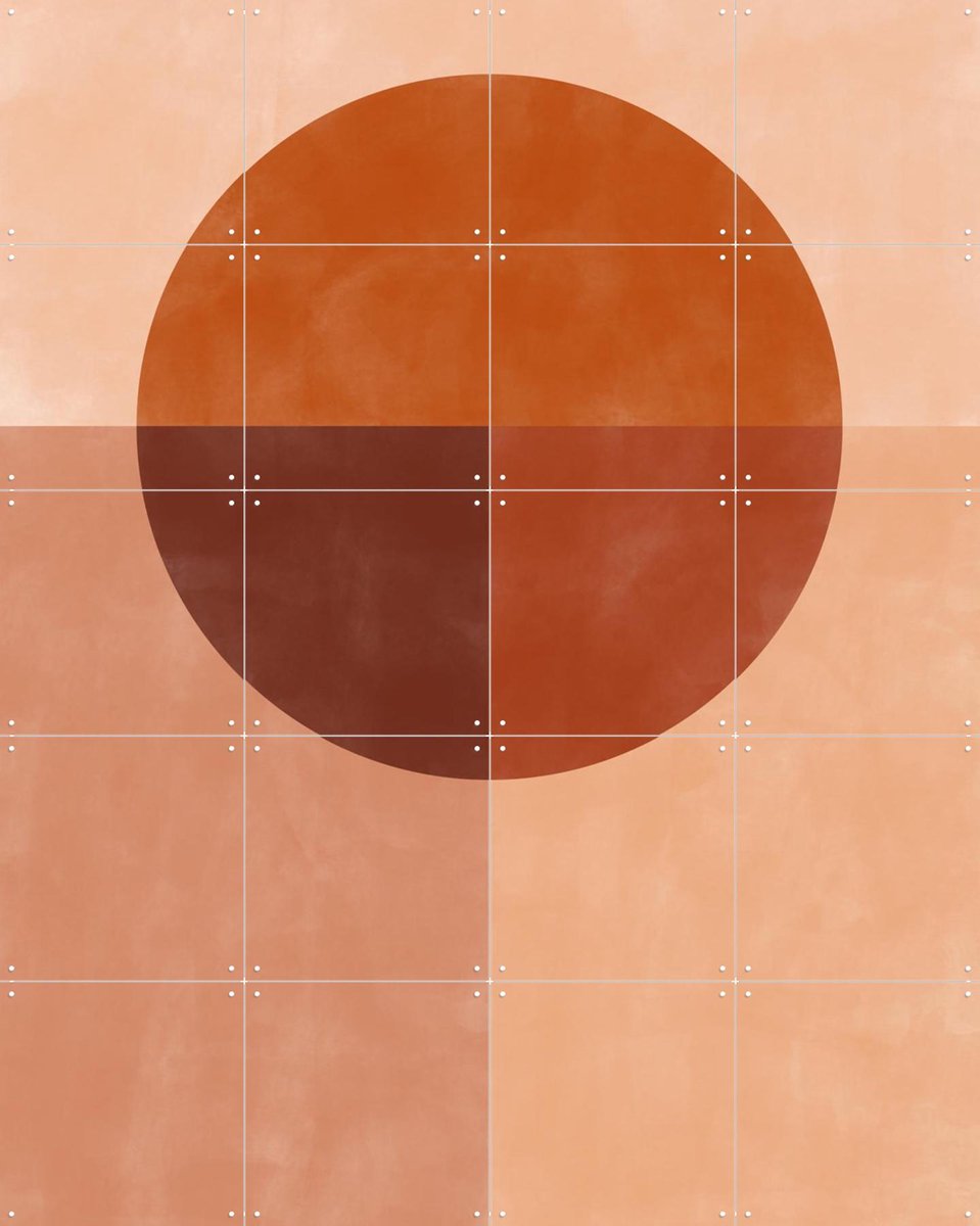 IXXI Earth Tones Balance, Elena Ristova & Various - 80 x 100 cm - Gratis ophangtool - Grote wanddecoratie en posters - Geometrische Kunst