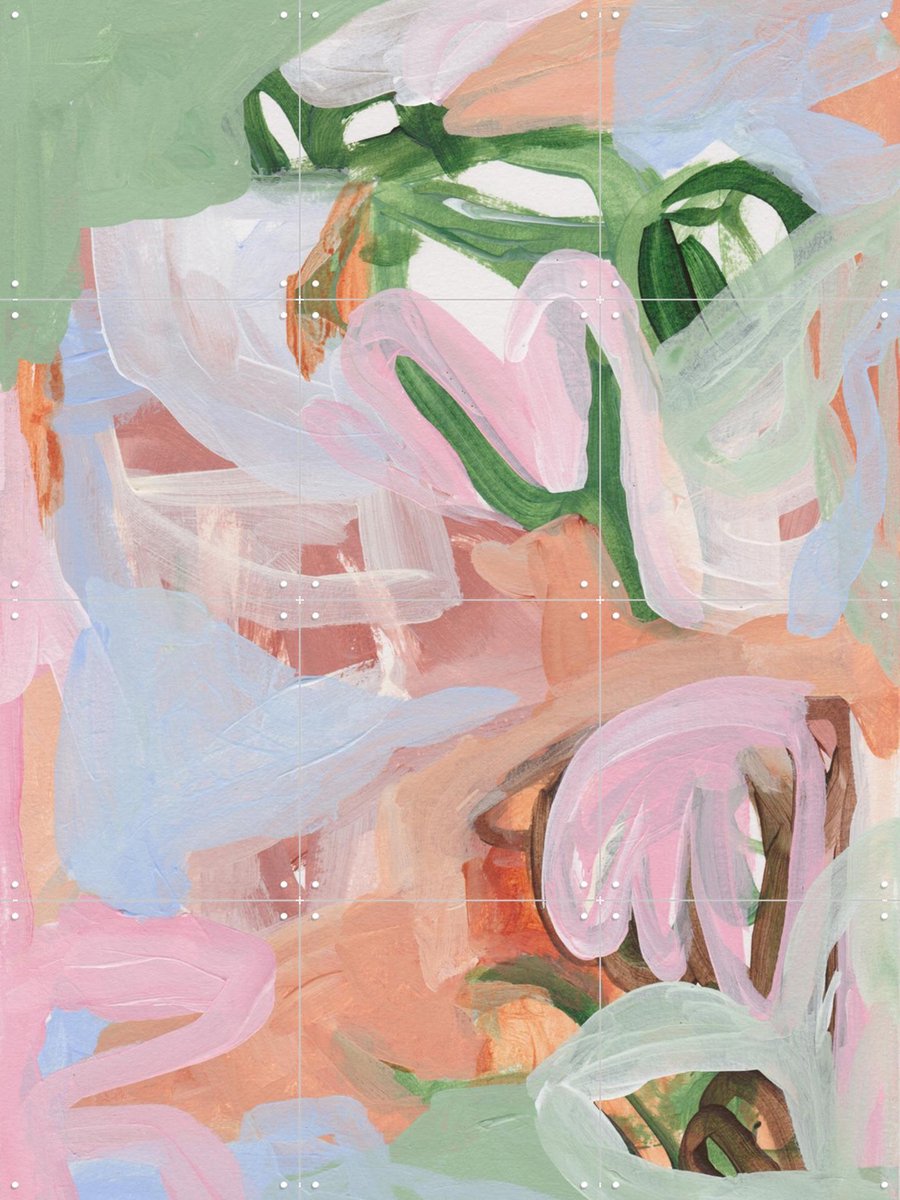IXXI Bloom in Bliss, Henriette Visscher - 60 x 80 cm - Gratis ophangtool - Grote wanddecoratie en posters - Abstract, Abstract, Kwaststreken