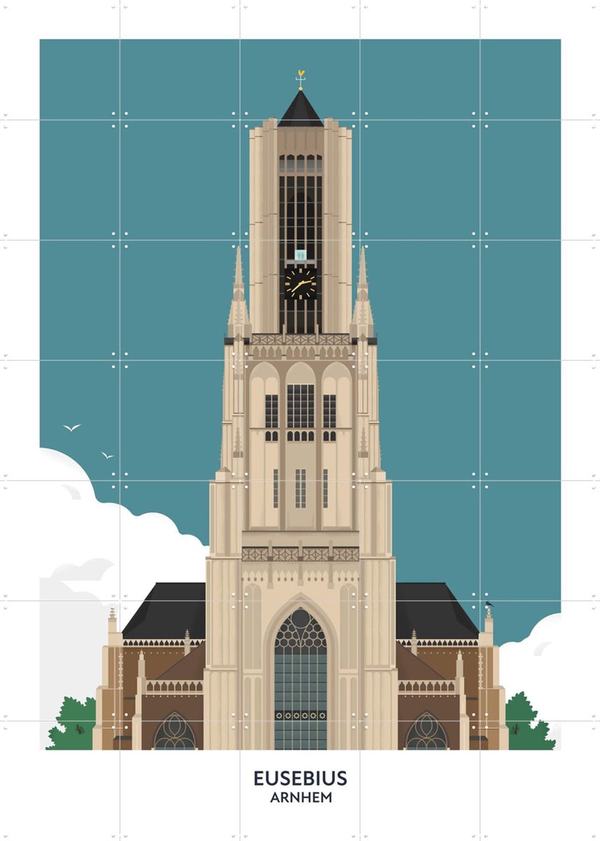 IXXI Eusebius, Studio Kars + Boom & Design Podium Nijmegen - 100 x 140 cm - Gratis ophangtool - Grote wanddecoratie en posters - Geometrische Kunst