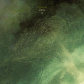 Albumhoes met de tekst 'ELUVIUM VIRGA III' op een wazige, groene achtergrond met fijne slierten.