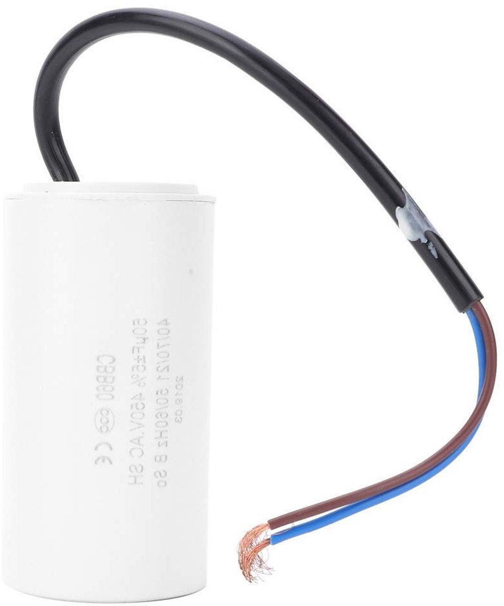 Allecto- Condensator 50Uf 450V - Startcondensator - Voor Opstarten - Wit - Motor - Run-condensator - Wasmachine - Condensor - Airconditioners Compressoren Pompmotoren.