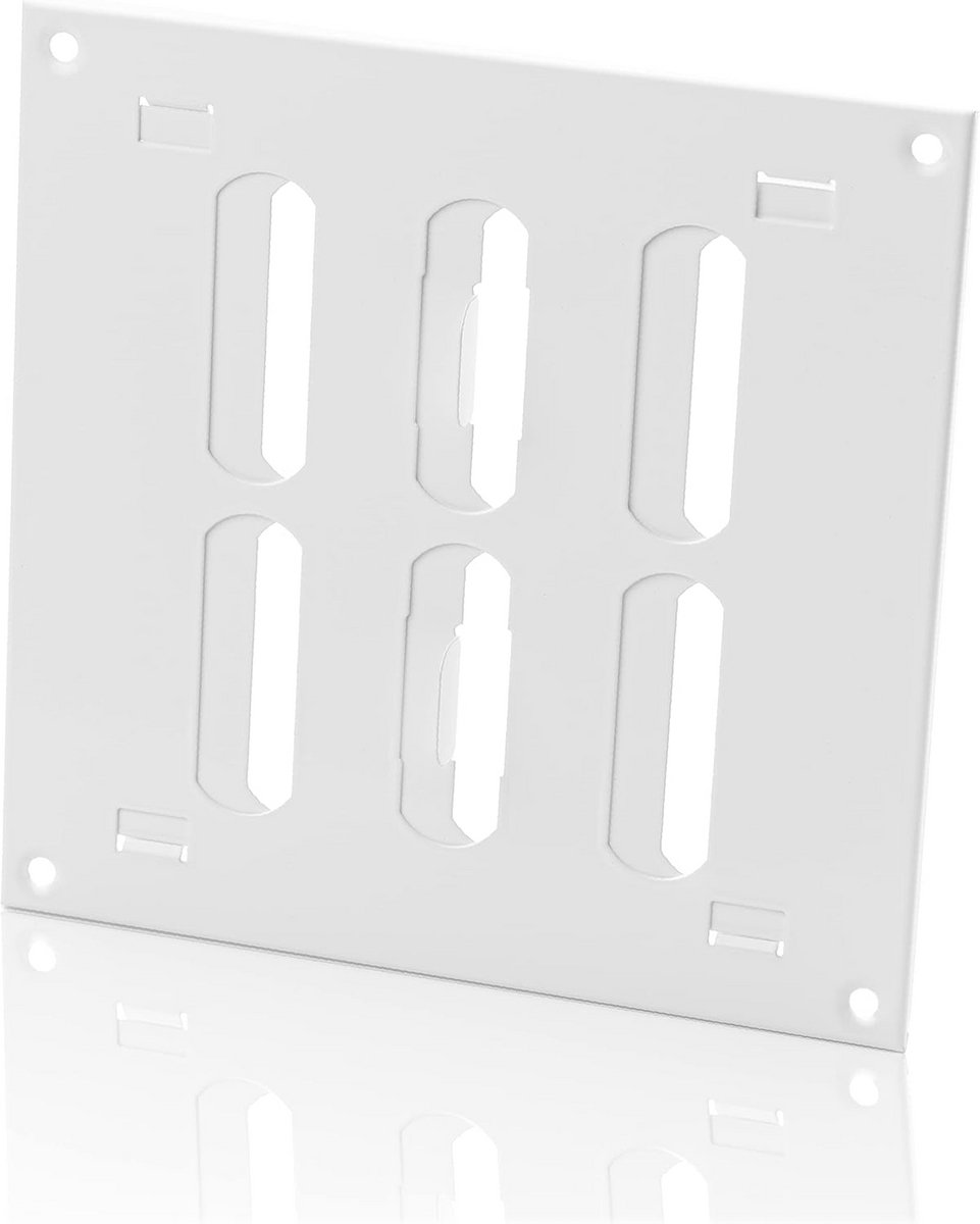 Verstelbaar Ventilatiestrooster 150x150mm Wit Staal Luchtrooster