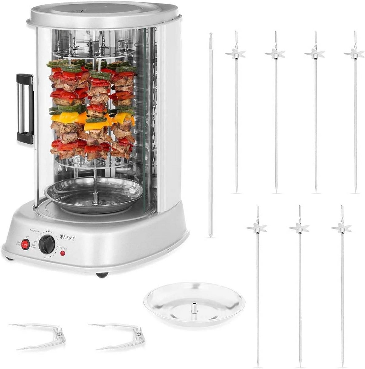 Verticale Grill met 3-in-1 Functie en Timer - Professionele Kebabmaker