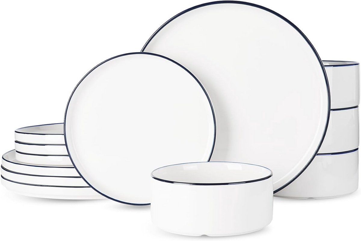12-delig Porseleinen Servies Set voor 4 Personen Trendy Ontwerp