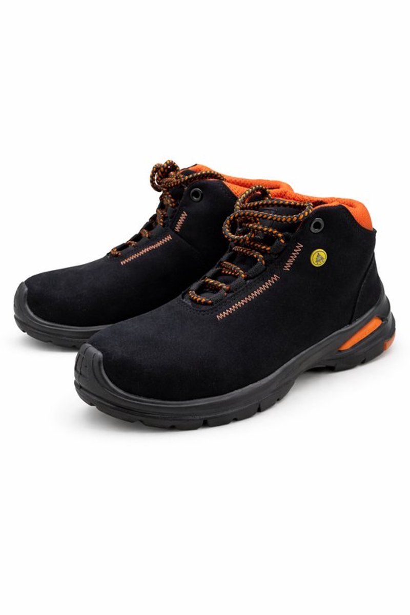 Samurai Coral High Werkschoenen S2 Maat 47 – Zwart/Oranje – Hoge Veiligheidsschoenen