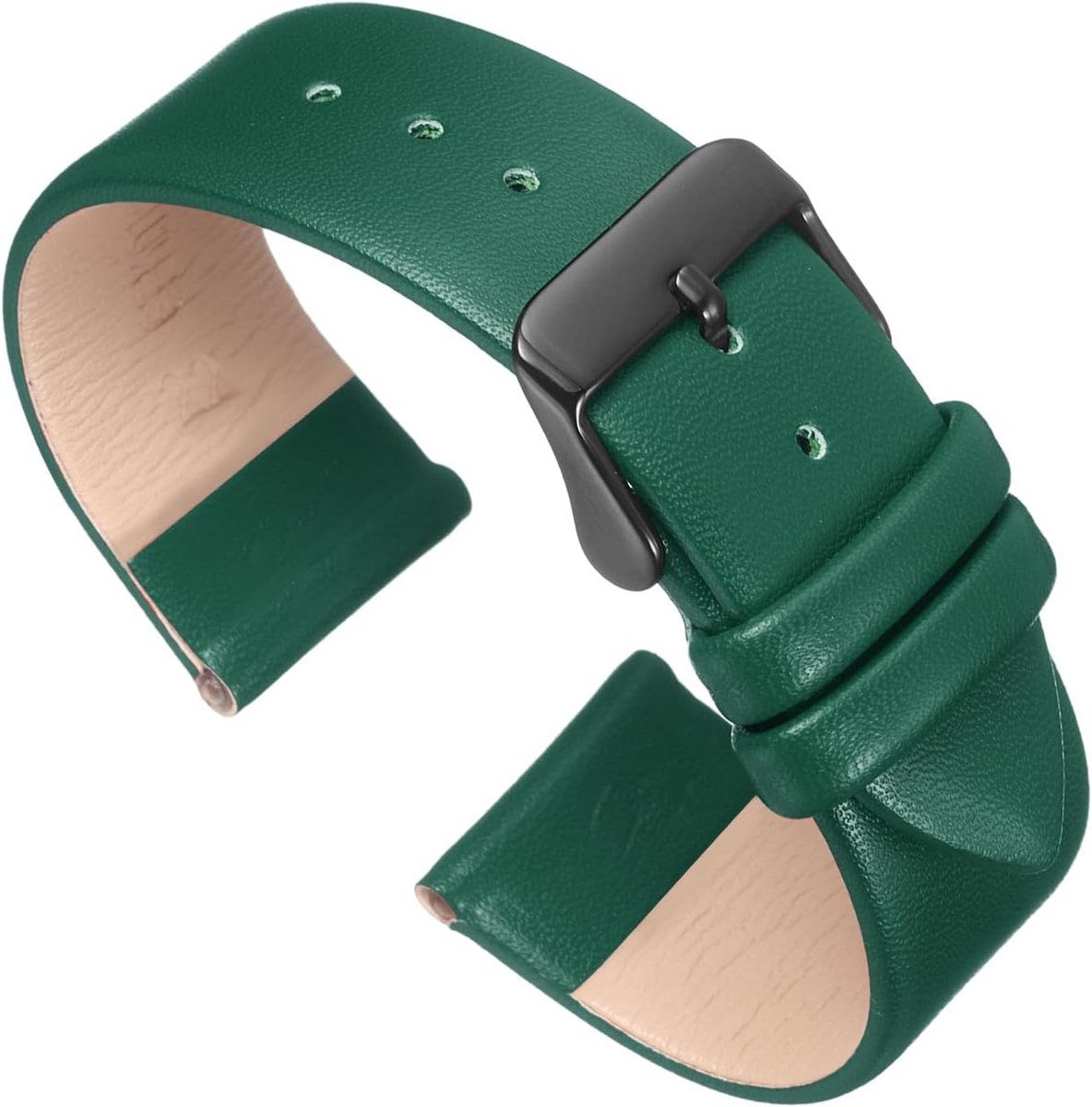 Echt Lederen Horlogeband 22mm Plat en Elegant voor Heren en Dames