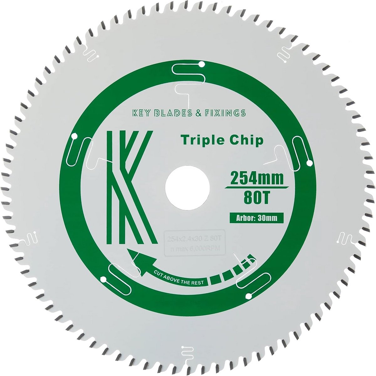 254mm Cirkelzaagblad 80 Tand Triple Chip voor MCF en Laminaten