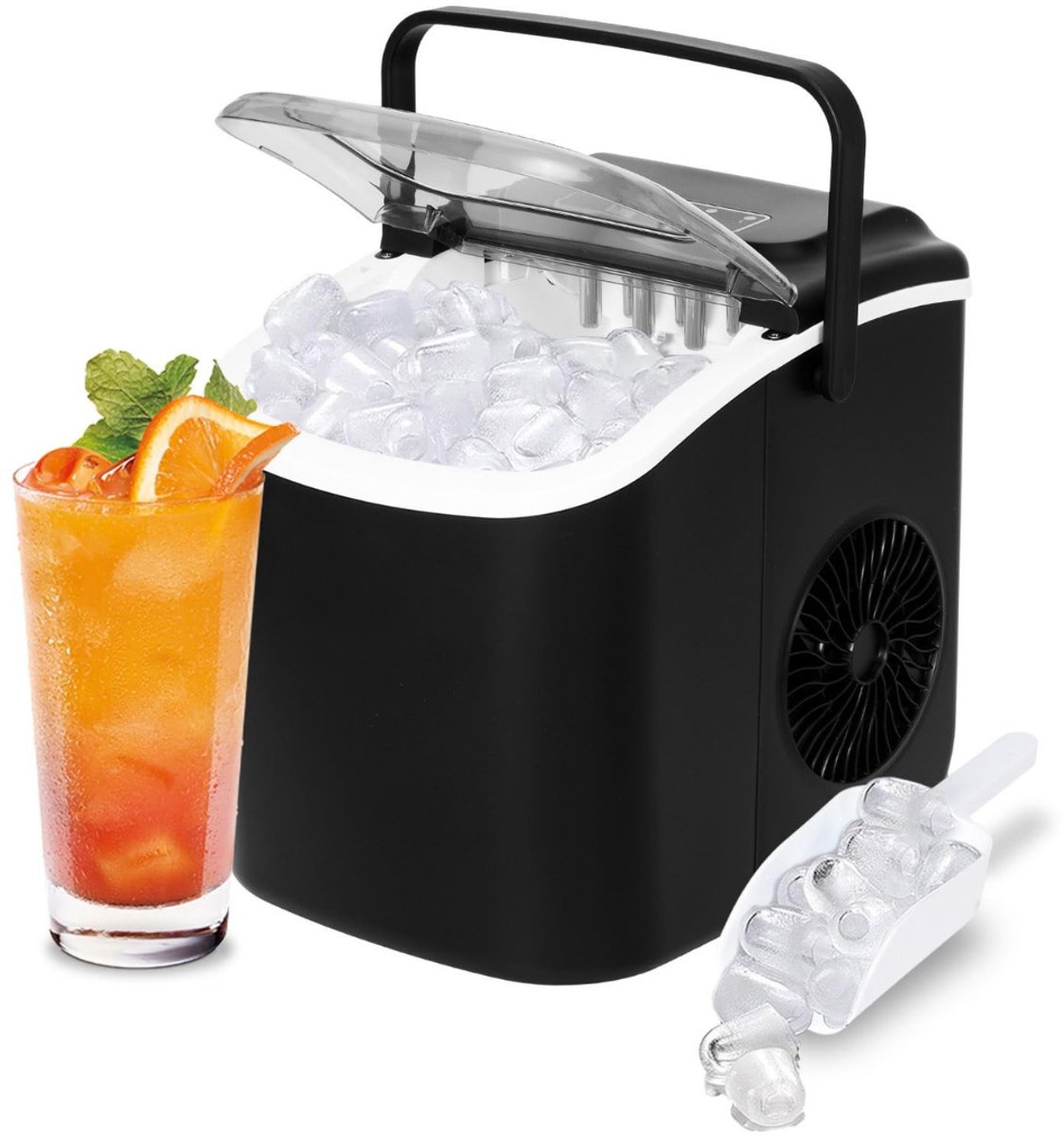 Core® Ijsblokjesmachine - Zelfreinigende Ijsblokjesmaker - Ijsblokmaker - Zwart - 23cm x 30cm x 29cm