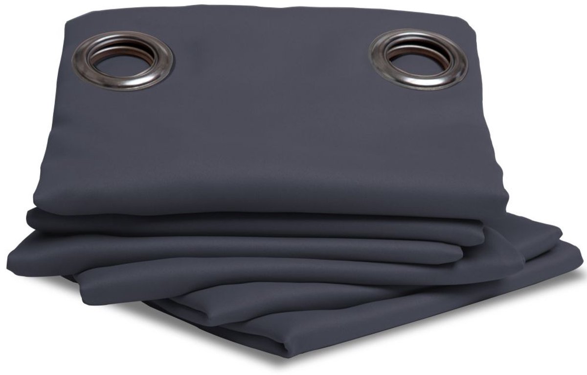 MOONDREAM LumenControl™ Verduisteringsgordijn | Licht+zonwering | EU-fabricaat | Oogjes | Grijs MC713 | 140B x 260L cm