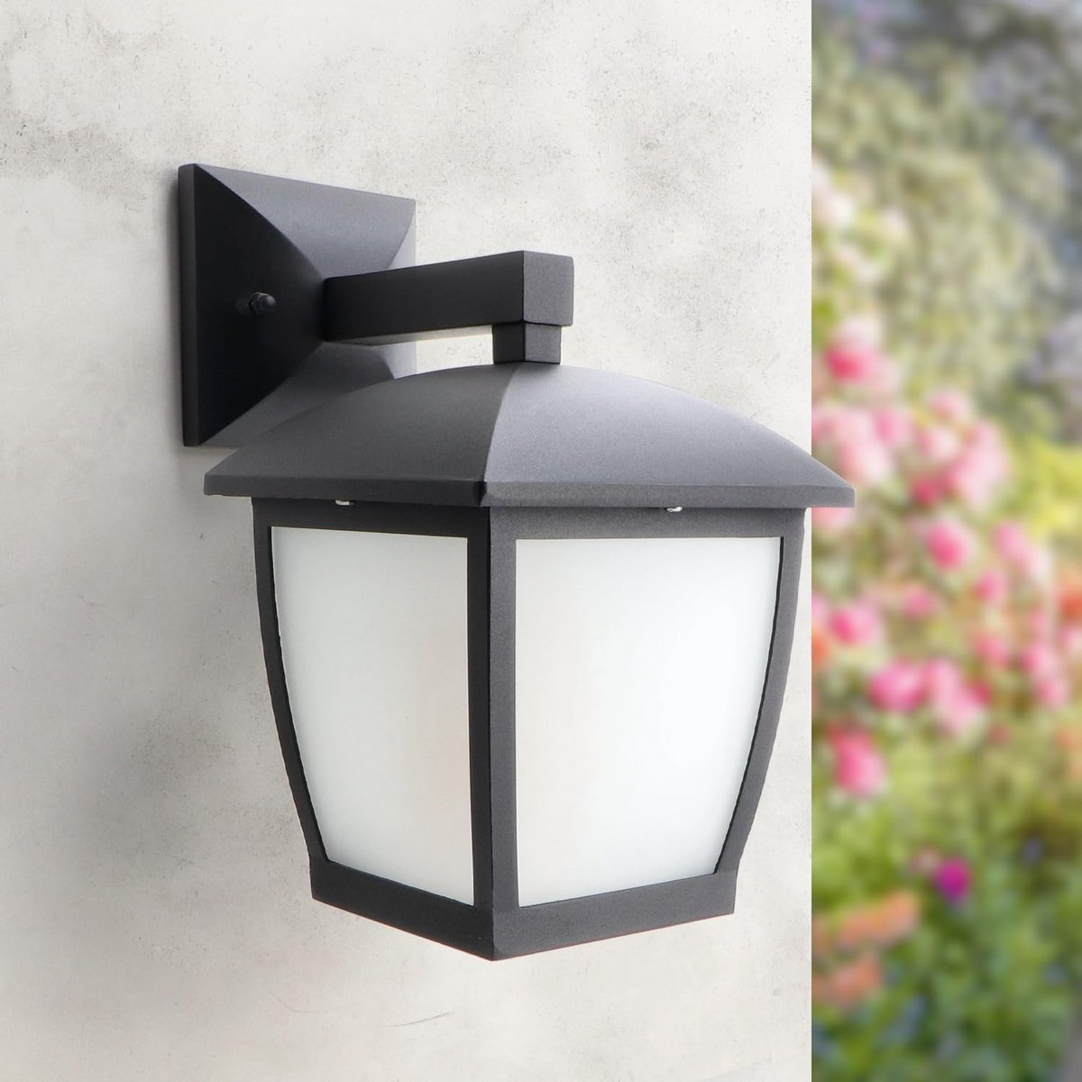 Waterdichte wandlamp voor buiten met E27 fitting - IP44 staal en glas