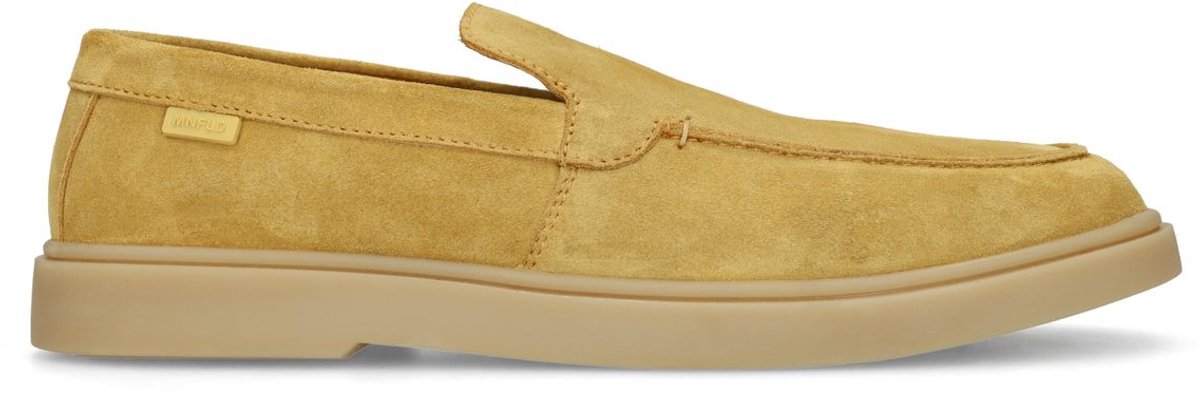 Manfield - Heren - Gele suède loafers - Maat 45