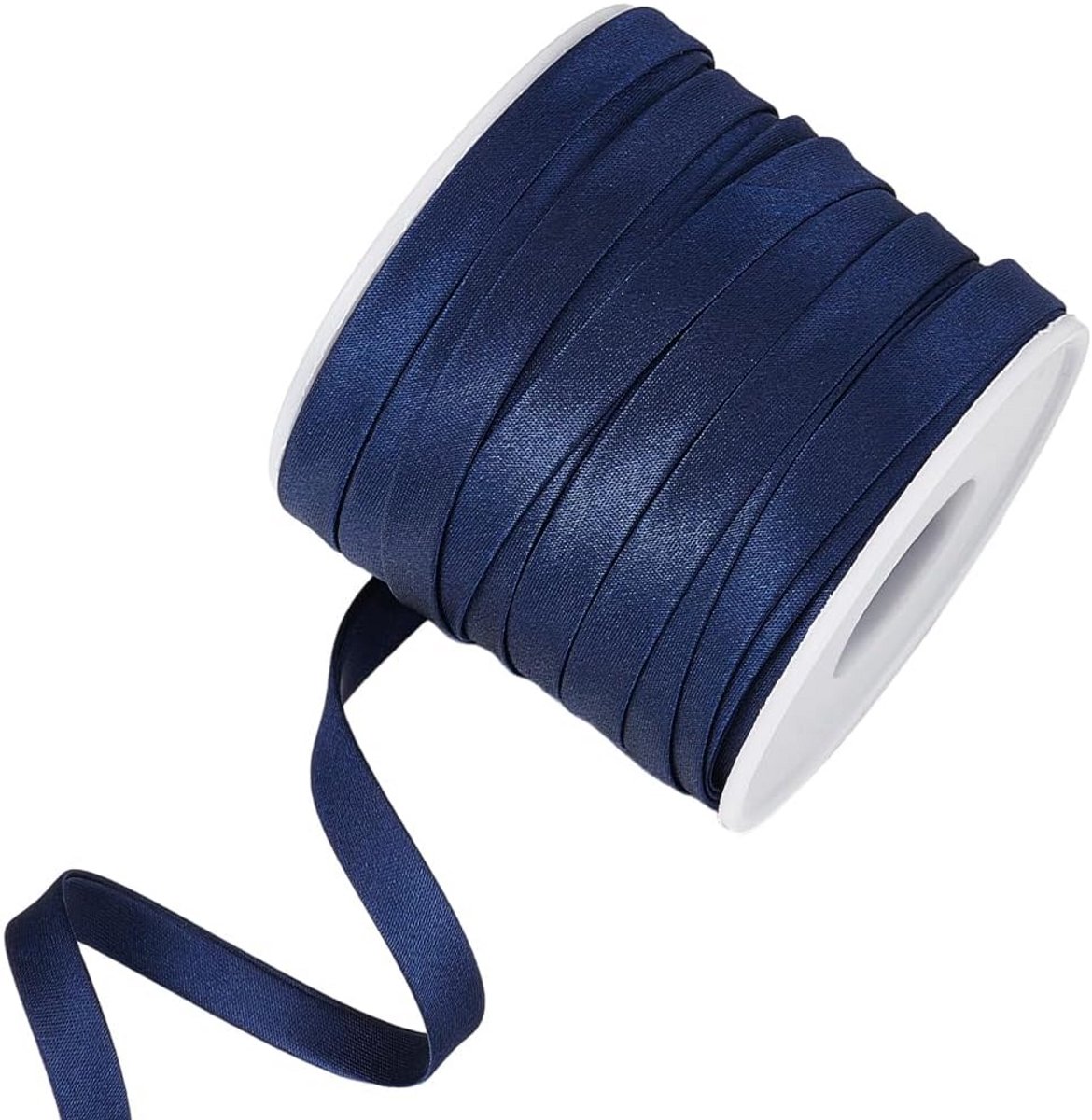 25 Meter Satijnen Biaisband Polyester in Pruisisch Blauw voor Naaien en Hobby