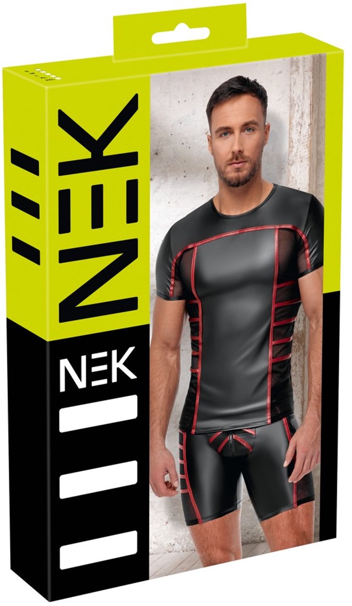 Shirt met Rode Contraststrepen