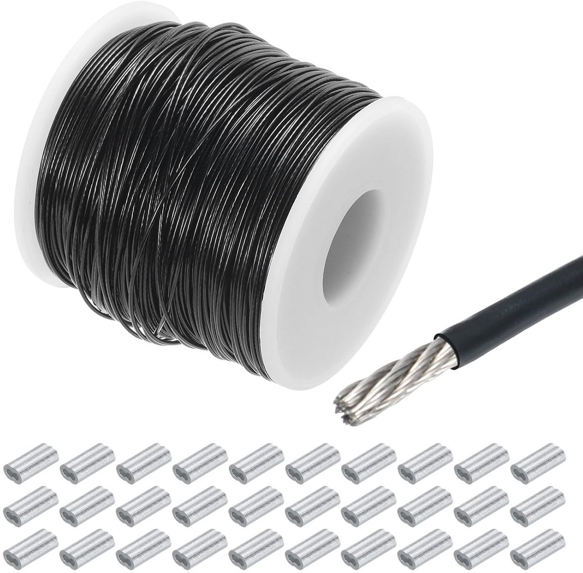 RVS 304 Staalkabel 100m x 1mm met Spansloten voor Waslijn Ophangen