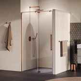 Brauer Stellar - Nisdeur - 2-Delig - Draaiend - Helder Glas - 120 x 200 cm - Omkeerbaar - incl. Glascoating - PVD Koper Geborsteld