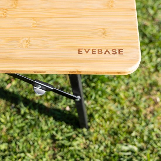 EveBase® Flex Bamboe Campingbankje - Tuinbankje - Bankje - Vouwbankje Buiten - Kampeerbankje - Inklapbaar - Weersbestendig - Met Opbergtas - 100 x 27 cm van Evebase — afbeelding 3