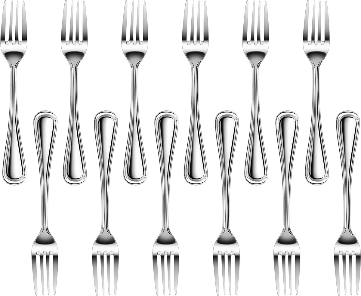 Set van 12 Slimline Dinervorken RVS, 19 cm Bestek voor Diner en Dagelijks Gebruik