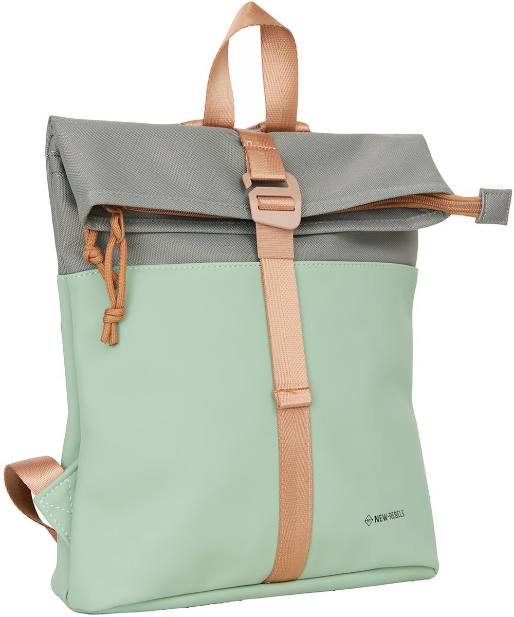 New Rebels Ferron - Los Angeles Rolltop Backpack Mini Sage green